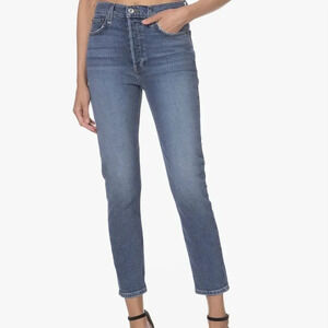 RE/DONE 90s Crop in Mid 70s Wash High Rise Blue Jeans Size 25